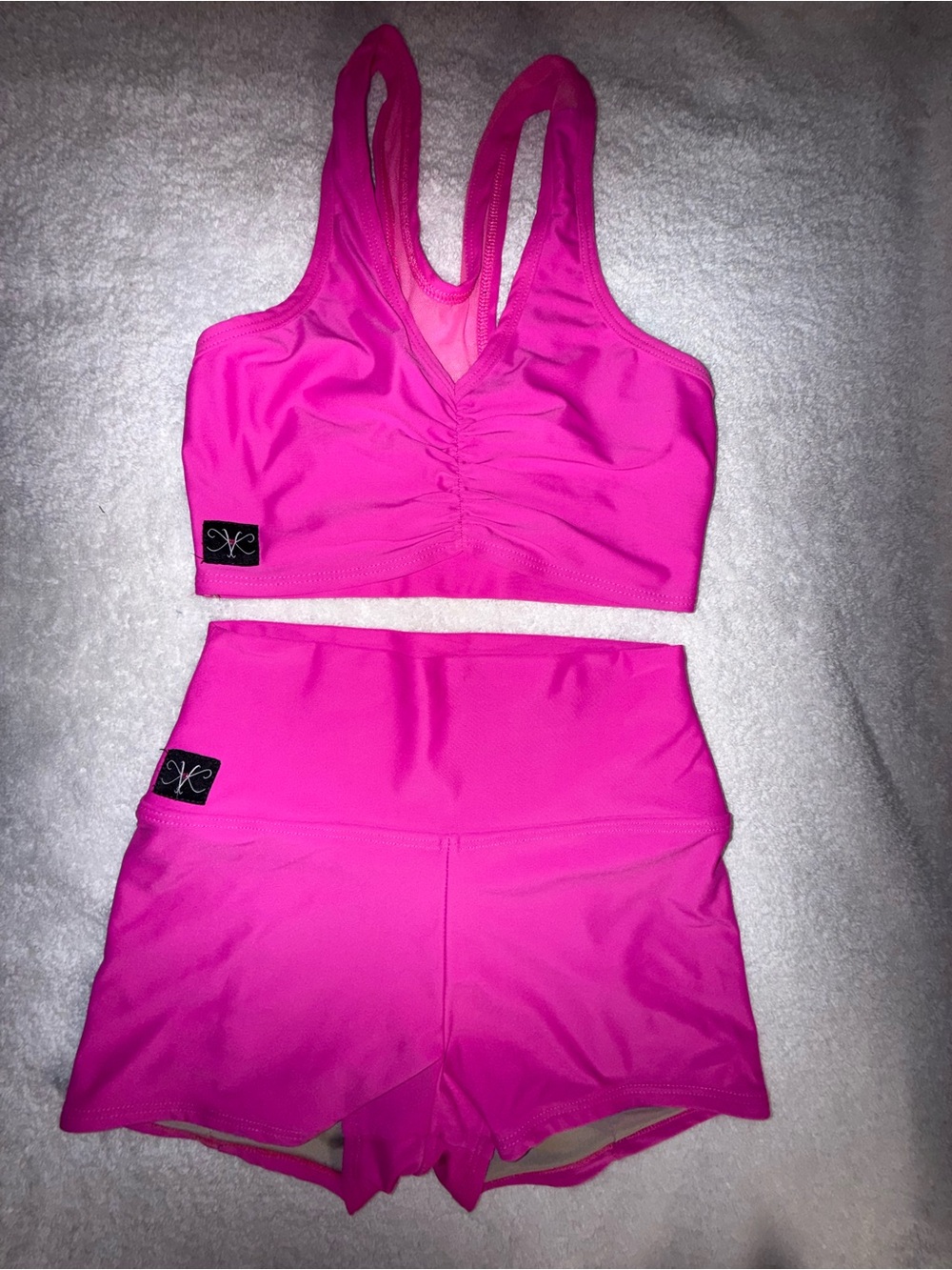 Kandi Kouture Hot Pink Dance Set Size Child X-Large (10/12)
